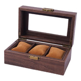 Maxbell Watch Storage Box Wooden Dustproof Locking Jewelry box Women Gift 3 Grid