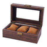 Maxbell Watch Storage Box Wooden Dustproof Locking Jewelry box Women Gift 3 Grid