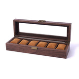 Maxbell Watch Storage Box Wooden Dustproof Locking Jewelry box Women Gift 6 Grid