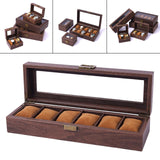 Maxbell Watch Storage Box Wooden Dustproof Locking Jewelry box Women Gift 6 Grid