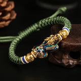 Maxbell Braided Bracelets Popular Charms Jewelry Decorate for Adult Men Souvenir Green