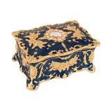 Maxbell Retro Style Vanity Jewelry Case Treasure Chest Box Keepsake for Women Gift Blue