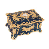 Maxbell Retro Style Vanity Jewelry Case Treasure Chest Box Keepsake for Women Gift Blue