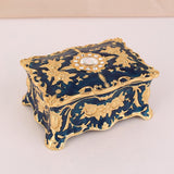 Maxbell Retro Style Vanity Jewelry Case Treasure Chest Box Keepsake for Women Gift Blue