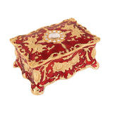 Maxbell Retro Style Vanity Jewelry Case Treasure Chest Box Keepsake for Women Gift Red