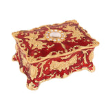 Maxbell Retro Style Vanity Jewelry Case Treasure Chest Box Keepsake for Women Gift Red