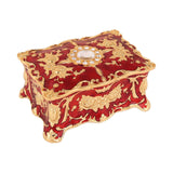 Maxbell Retro Style Vanity Jewelry Case Treasure Chest Box Keepsake for Women Gift Red