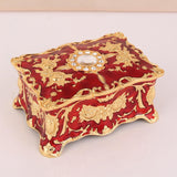 Maxbell Retro Style Vanity Jewelry Case Treasure Chest Box Keepsake for Women Gift Red