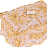 Maxbell Retro Style Vanity Jewelry Case Treasure Chest Box Keepsake for Women Gift White