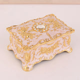 Maxbell Retro Style Vanity Jewelry Case Treasure Chest Box Keepsake for Women Gift White