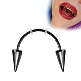 Maxbell Teeth Jewelry Fashion Piercing Ornament for Costume Party Halloween Black