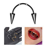 Maxbell Teeth Jewelry Fashion Piercing Ornament for Costume Party Halloween Black