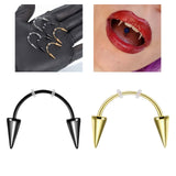 Maxbell Teeth Jewelry Fashion Piercing Ornament for Costume Party Halloween Black