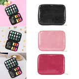 Maxbell PU Leather Watch Bands Storage Bag Tote Hold 8 Watch Straps Waterproof Black