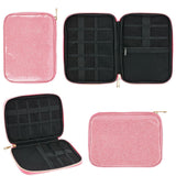 Maxbell PU Leather Watch Bands Storage Bag Tote Hold 8 Watch Straps Waterproof Pink