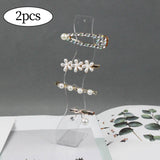 Maxbell 2x Hair Clip Rack Hair Pin Display stand Storage Barrettes for Home Clear