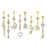 Maxbell 8 Pieces Belly Button Rings Piercing Jewelry Heart Butterfly for Gift