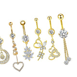 Maxbell 8 Pieces Belly Button Rings Piercing Jewelry Heart Butterfly for Gift