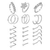 Maxbell 24x Fashion Nose Rings Nose studs Shape Nose Studs Nose Piercing Jewelry