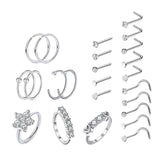 Maxbell 24x Fashion Nose Rings Nose studs Shape Nose Studs Nose Piercing Jewelry