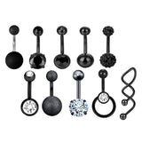 Maxbell 10x Belly Button Rings Piercing Body Jewelry Stainless Steel for Women Gift