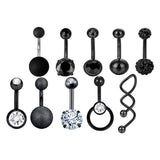 Maxbell 10x Belly Button Rings Piercing Body Jewelry Stainless Steel for Women Gift