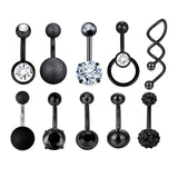 Maxbell 10x Belly Button Rings Piercing Body Jewelry Stainless Steel for Women Gift