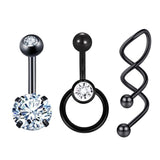 Maxbell 10x Belly Button Rings Piercing Body Jewelry Stainless Steel for Women Gift