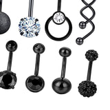 Maxbell 10x Belly Button Rings Piercing Body Jewelry Stainless Steel for Women Gift