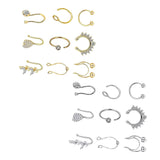 Maxbell 9Pcs Fashion Nose Rings u Shape Nose Studs Punk Style for Women Men Silver