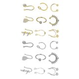 Maxbell 9Pcs Fashion Nose Rings u Shape Nose Studs Punk Style for Women Men Silver