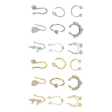 Maxbell 9Pcs Fashion Nose Rings u Shape Nose Studs Punk Style for Women Men Silver