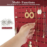 Maxbell Wall Hanging Earring Organizer Storage Holder Collection Home Decoration Red