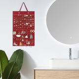 Maxbell Wall Hanging Earring Organizer Storage Holder Collection Home Decoration Red