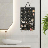 Maxbell Wall Hanging Earring Organizer Storage Holder Collection Home Decoration Black