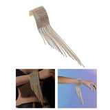 Maxbell Long Tassel Rhinestone Bracelet Women Bridal Gift for Wedding Daily Wear Gold