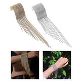 Maxbell Long Tassel Rhinestone Bracelet Women Bridal Gift for Wedding Daily Wear Gold