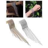 Maxbell Long Tassel Rhinestone Bracelet Women Bridal Gift for Wedding Daily Wear Gold