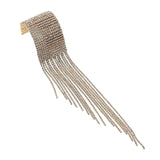 Maxbell Long Tassel Rhinestone Bracelet Women Bridal Gift for Wedding Daily Wear Gold