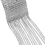 Maxbell Long Tassel Rhinestone Bracelet Women Bridal Gift for Wedding Daily Wear Silver