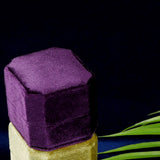 Maxbell Velvet Ring Box Case Geometric for Valentines Day Wedding Proposal Purple