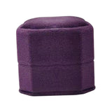 Maxbell Velvet Ring Box Case Geometric for Valentines Day Wedding Proposal Purple