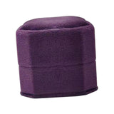 Maxbell Velvet Ring Box Case Geometric for Valentines Day Wedding Proposal Purple