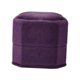 Maxbell Velvet Ring Box Case Geometric for Valentines Day Wedding Proposal Purple
