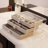 Maxbell Jewelry Organizer Box Multifunctional Showcase for Watches Bracelets Girls