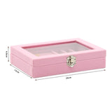 Maxbell Jewelry Organizer Box Gift Large Capacity for Earring Birthdays Wedding Pink