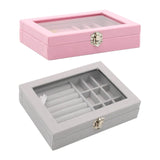 Maxbell Jewelry Organizer Box Gift Large Capacity for Earring Birthdays Wedding Pink