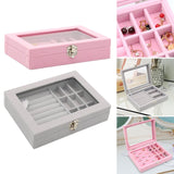 Maxbell Jewelry Organizer Box Gift Large Capacity for Earring Birthdays Wedding Pink