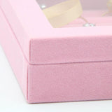 Maxbell Jewelry Organizer Box Gift Large Capacity for Earring Birthdays Wedding Pink