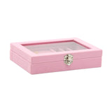 Maxbell Jewelry Organizer Box Gift Large Capacity for Earring Birthdays Wedding Pink